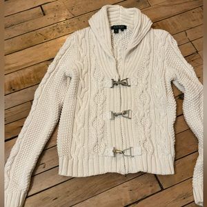 Ralph Lauren white cable knit sweater